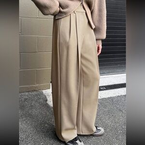 Stylish Tan Wide-Leg Trousers